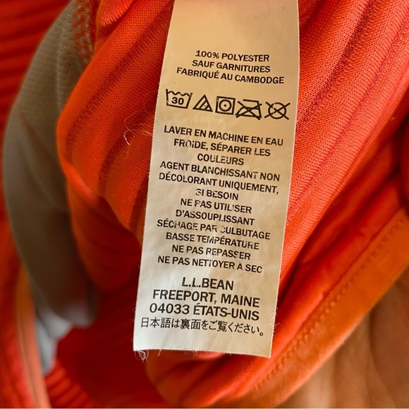 LL Bean Airlight Knit Pullover Sweater Snap Logo Quilted Pink Lightweight Pocket - Picture 10 of 11